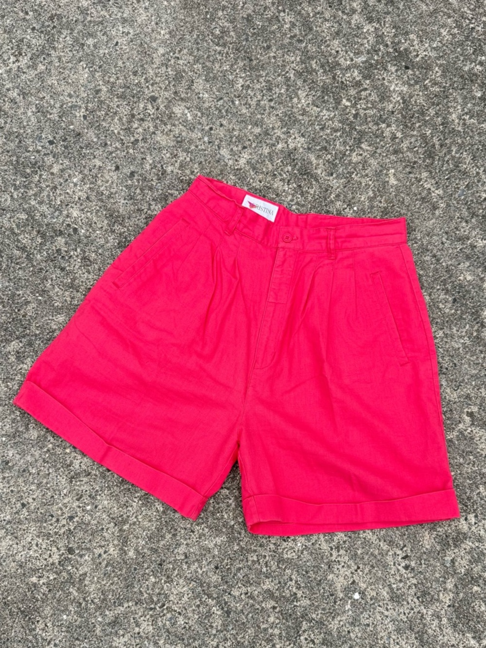 Vintage Cristina Coral High-Waist Cuffed Bermudas Y2K style